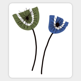 Post modern flowers Sticker